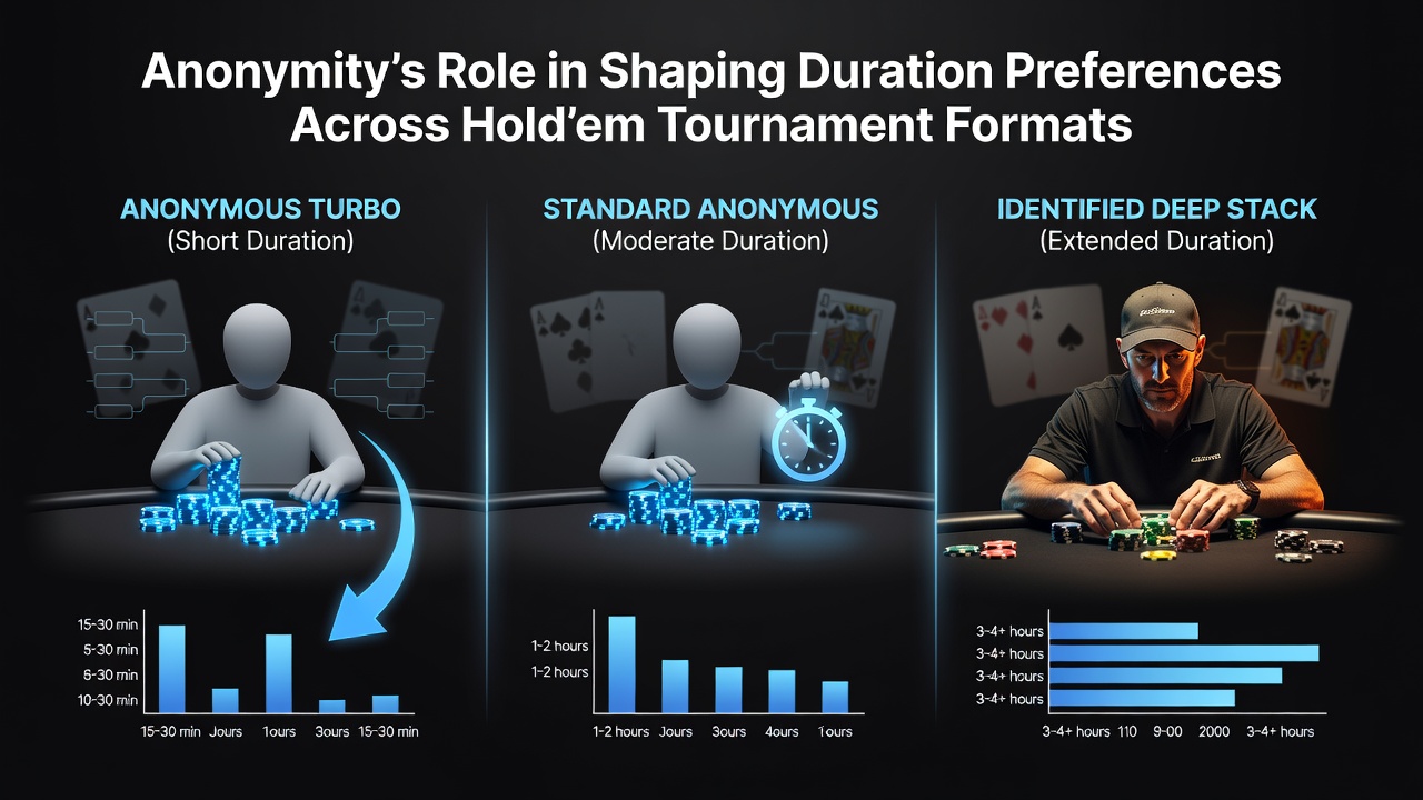 Darstellung anonymer Online-Pokertische mit verschiedenen Hold'em-Turnierformaten