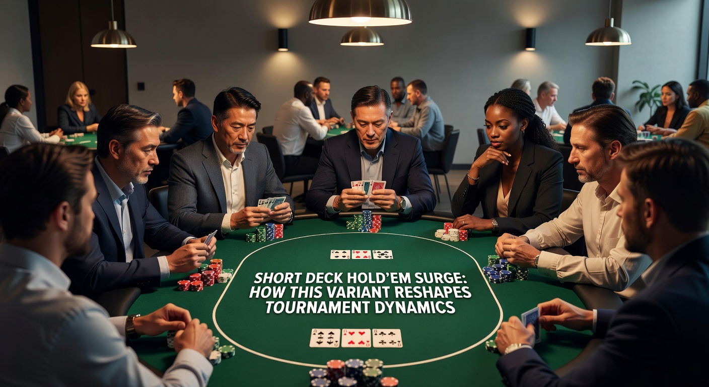 Detaillierte Analyse einer Short Deck Hand am Finaltisch mit Chip-Stacks und Rankings